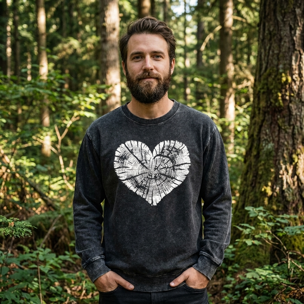 Tree Ring Heart Washed Long Sleeves