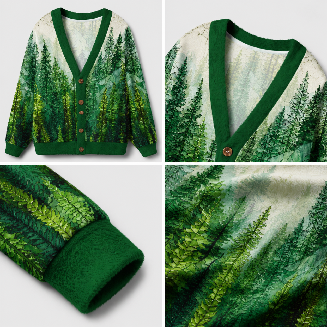 Pine Trees and Mountain Haze Ugly Cardigan Sweaters