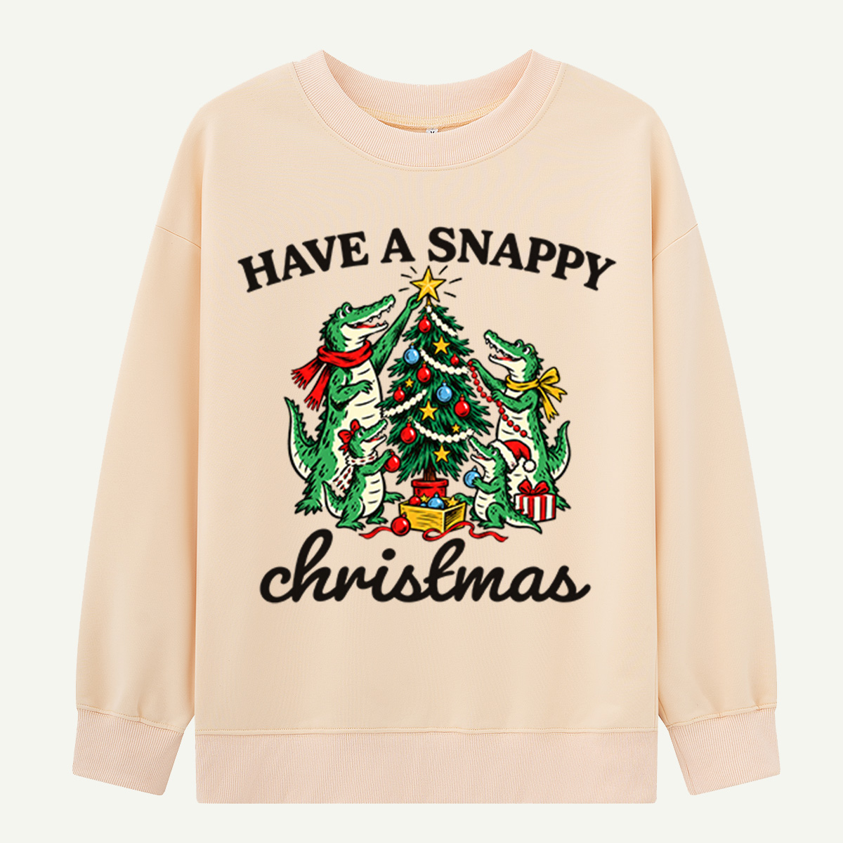 Have A Snappy Christmas Alligators Decorating Christmas Tree Sweatshirts