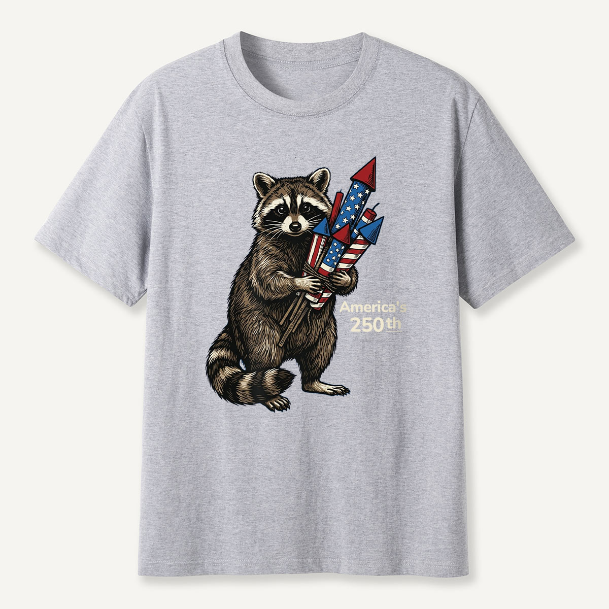 Raccoon America’s 250th Fireworks T-Shirt