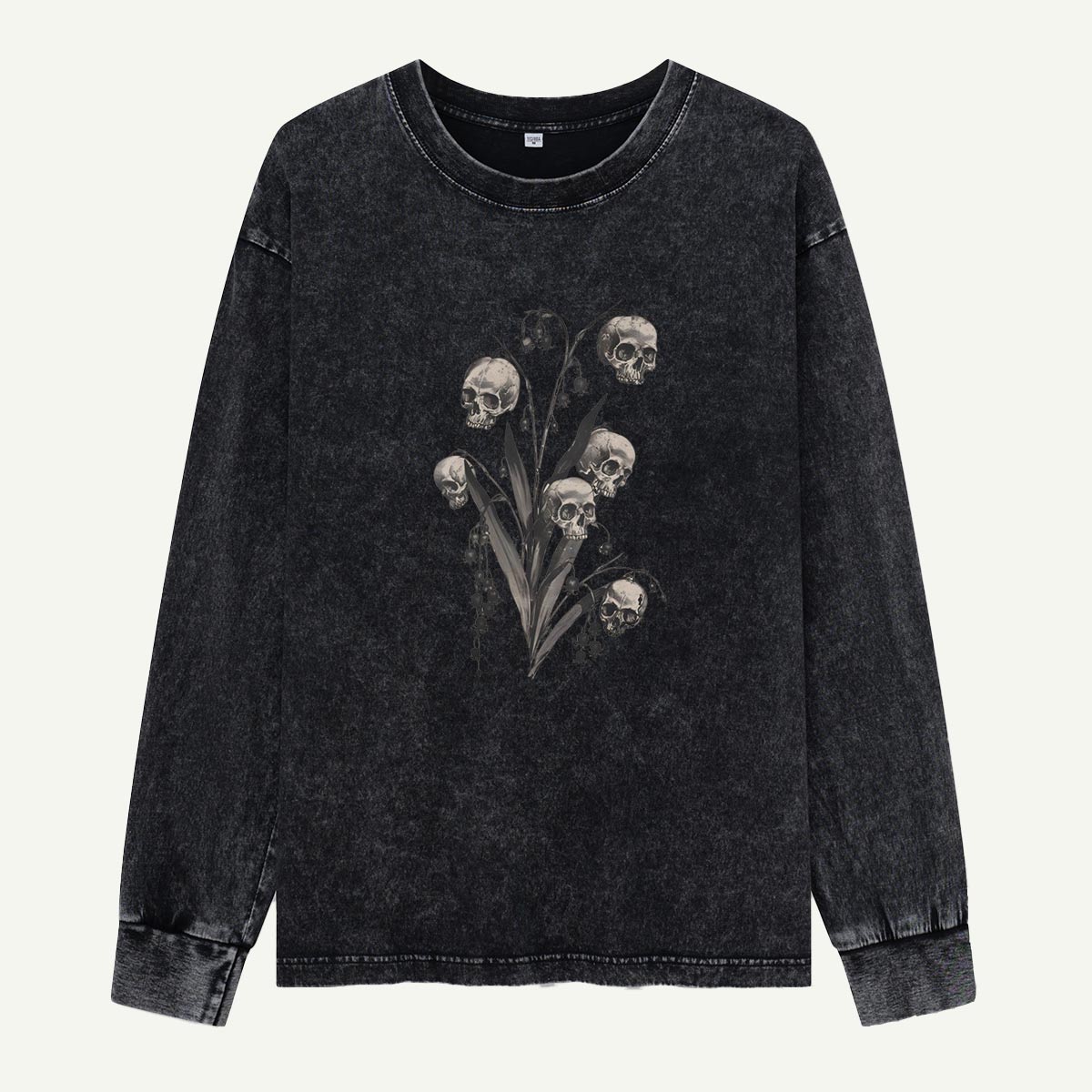 Skulls in the Lily Patch Washed Long‑sleeve