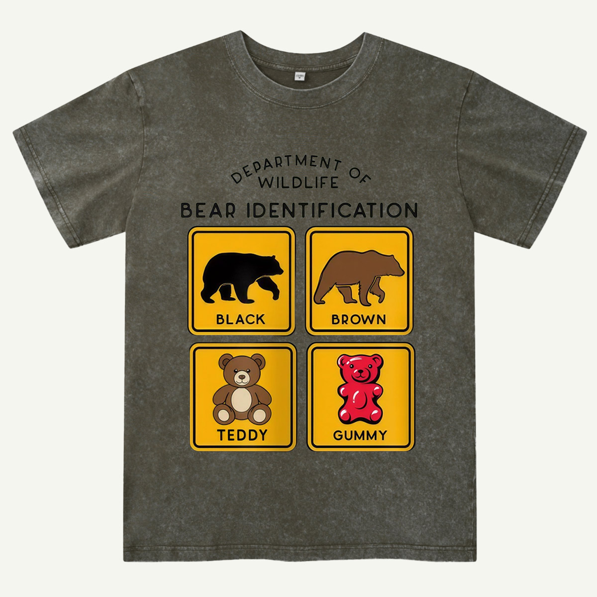 Department of Wildlife Bear Identification Washed T-Shirt