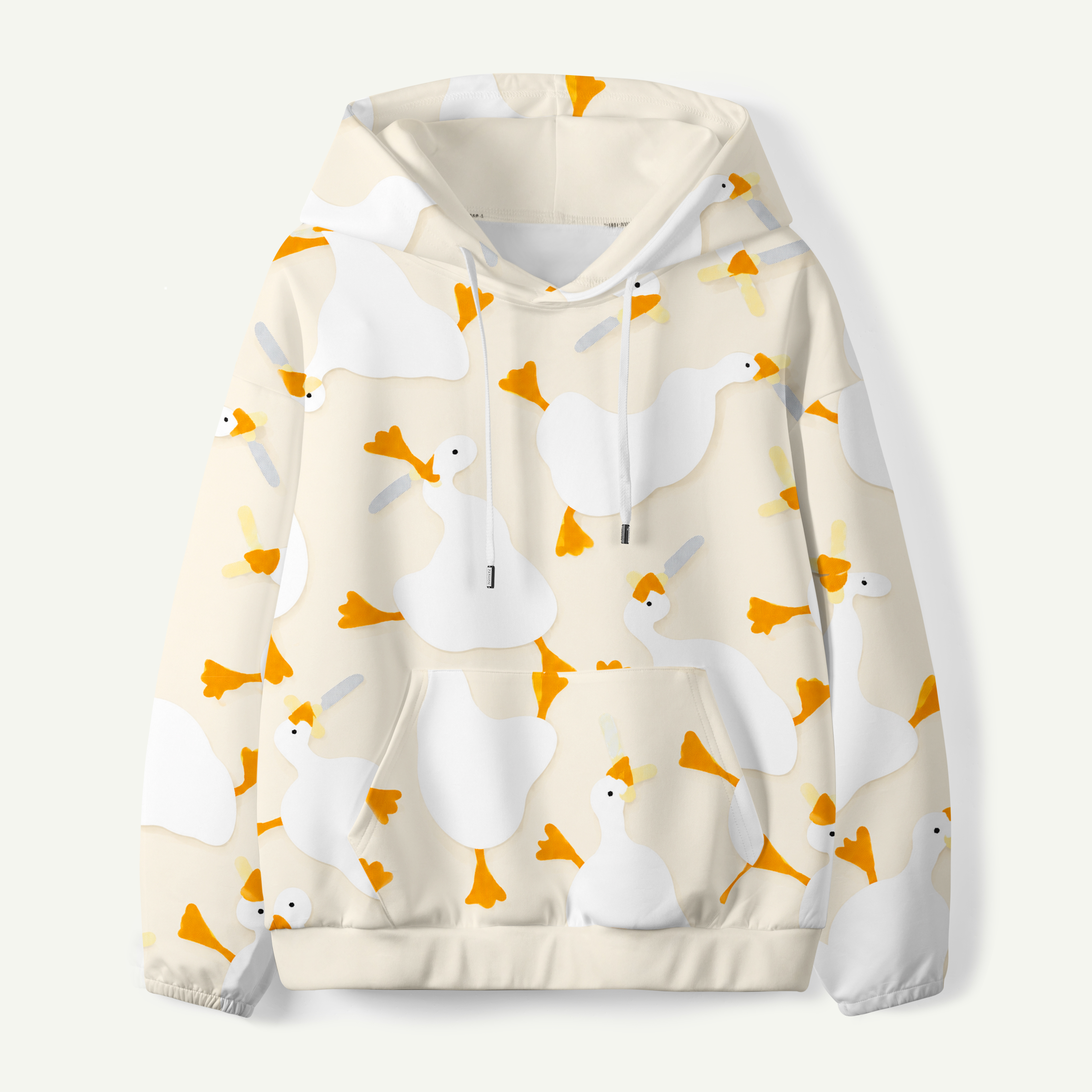 Goose Chaos Black Pattern Kids All-over Printed Hoodie