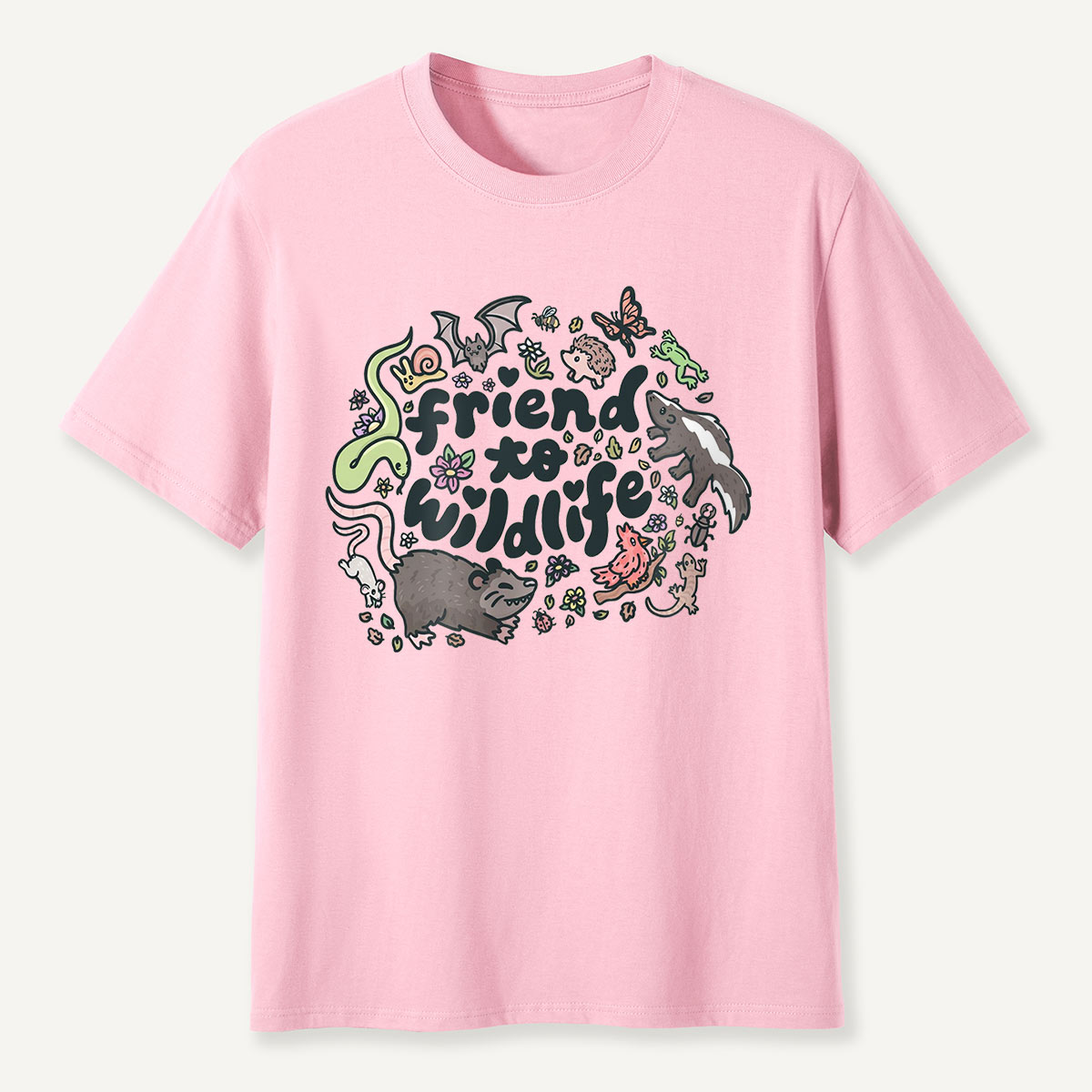 Friend to Wildlife Cute Animals Doodle T-Shirt