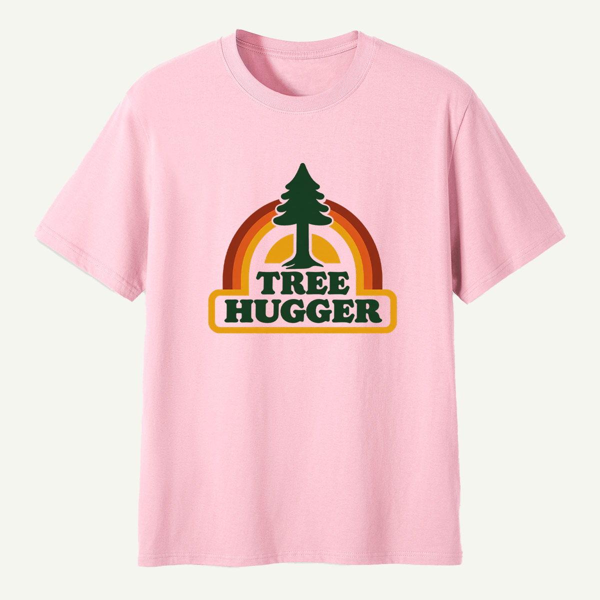 Tree Hugger Retro Rainbow Pine Badge T-Shirt