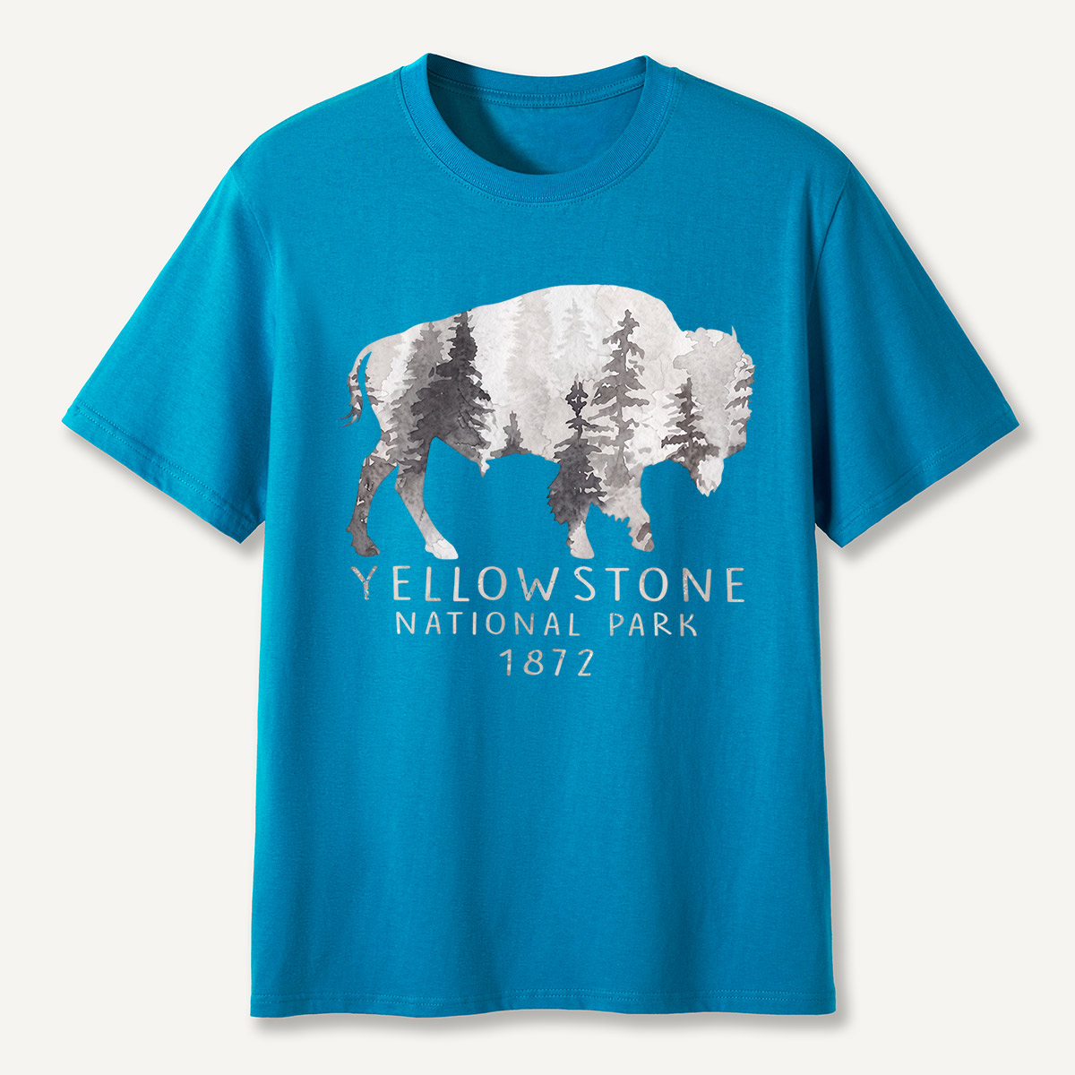 Yellowstone National Park 1872 Bison Forest T-Shirt