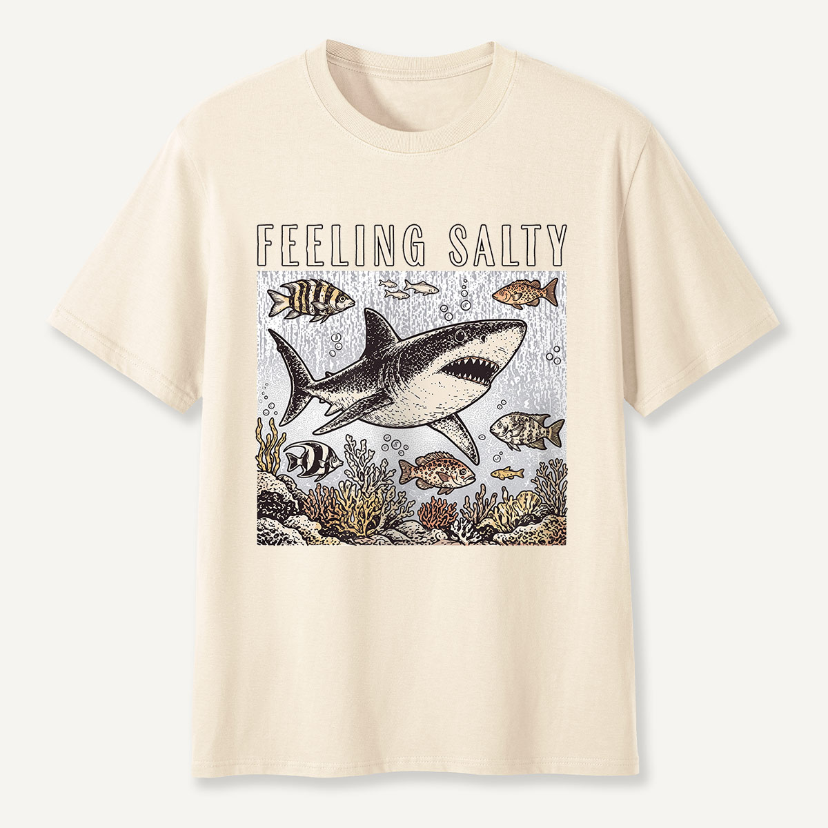 Feeling Salty Shark Ocean Humor T-Shirt