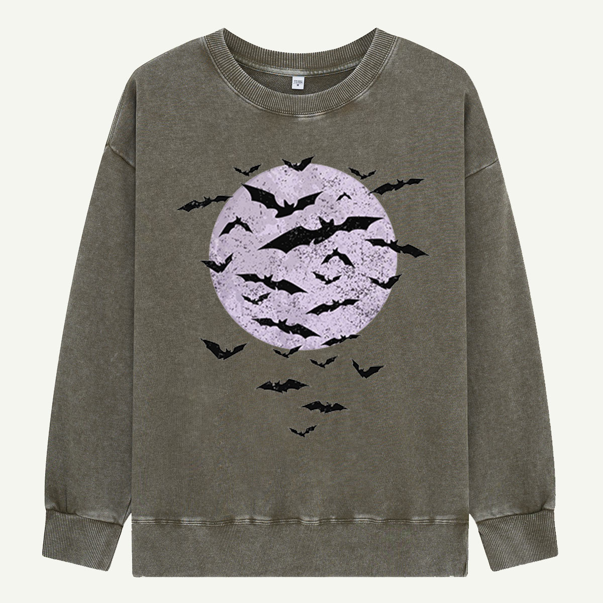 Bats Around Full Moon Washed Sweatshirts