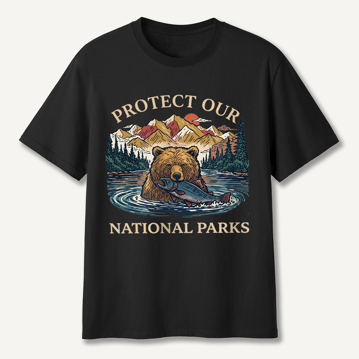 Protect Our National Parks Bear & Salmon T-Shirt