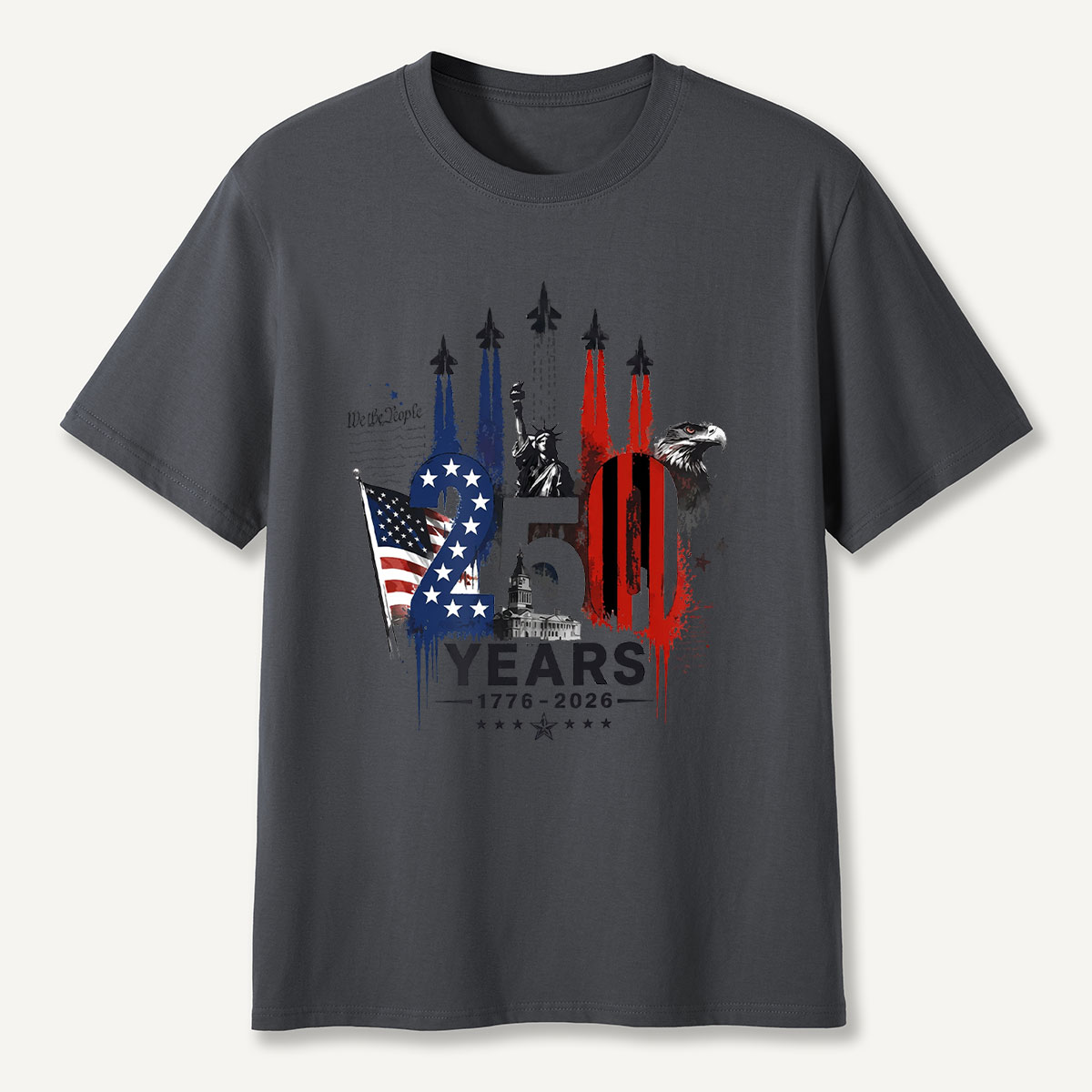 250 Years 1776‑2026 Statue of Liberty Eagle Flag T‑Shirt
