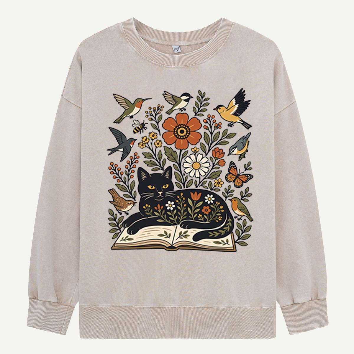 The Cat Who Read the Garden Washed Sweatshirts