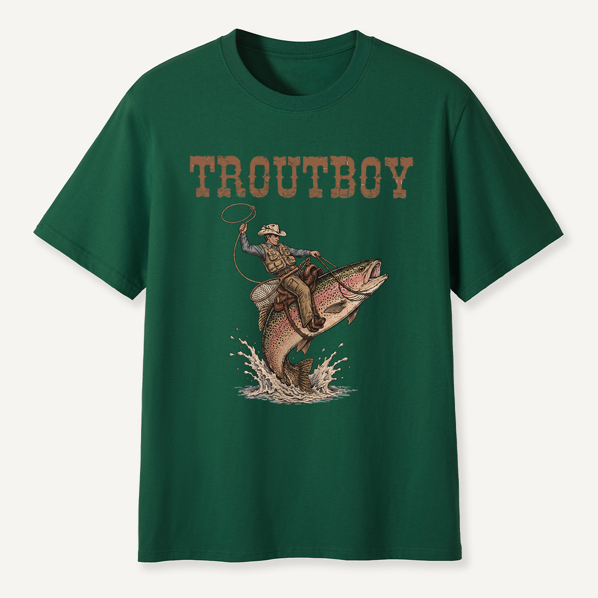 Cowboy Riding Trout T-Shirt