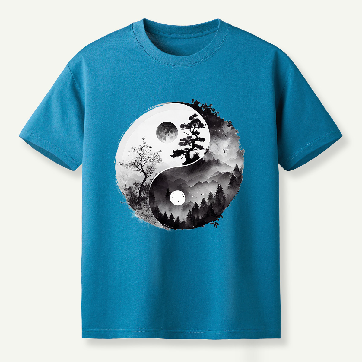 Yin Yang Mountain Forest Balance T-Shirt