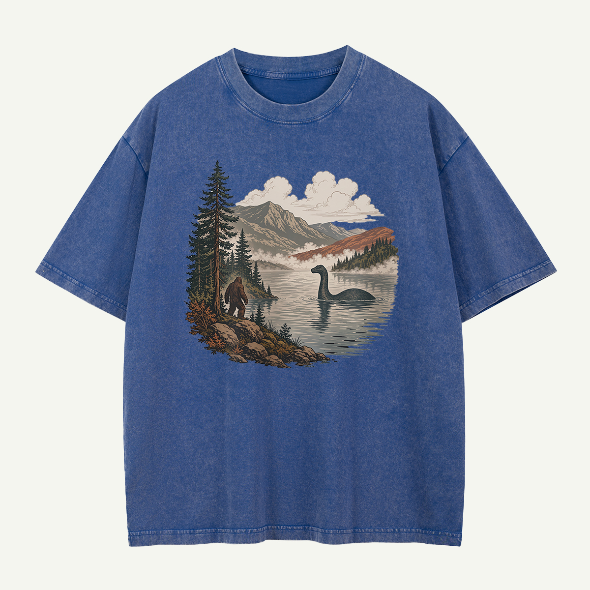 Bigfoot And Lake Monster Washed T-Shirt