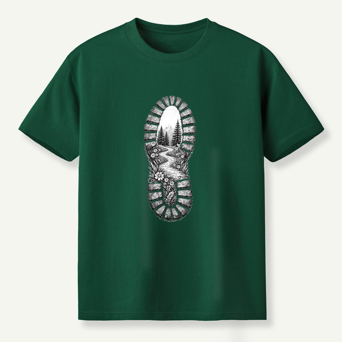 Hiking Boot Trail Sole Print T-Shirt