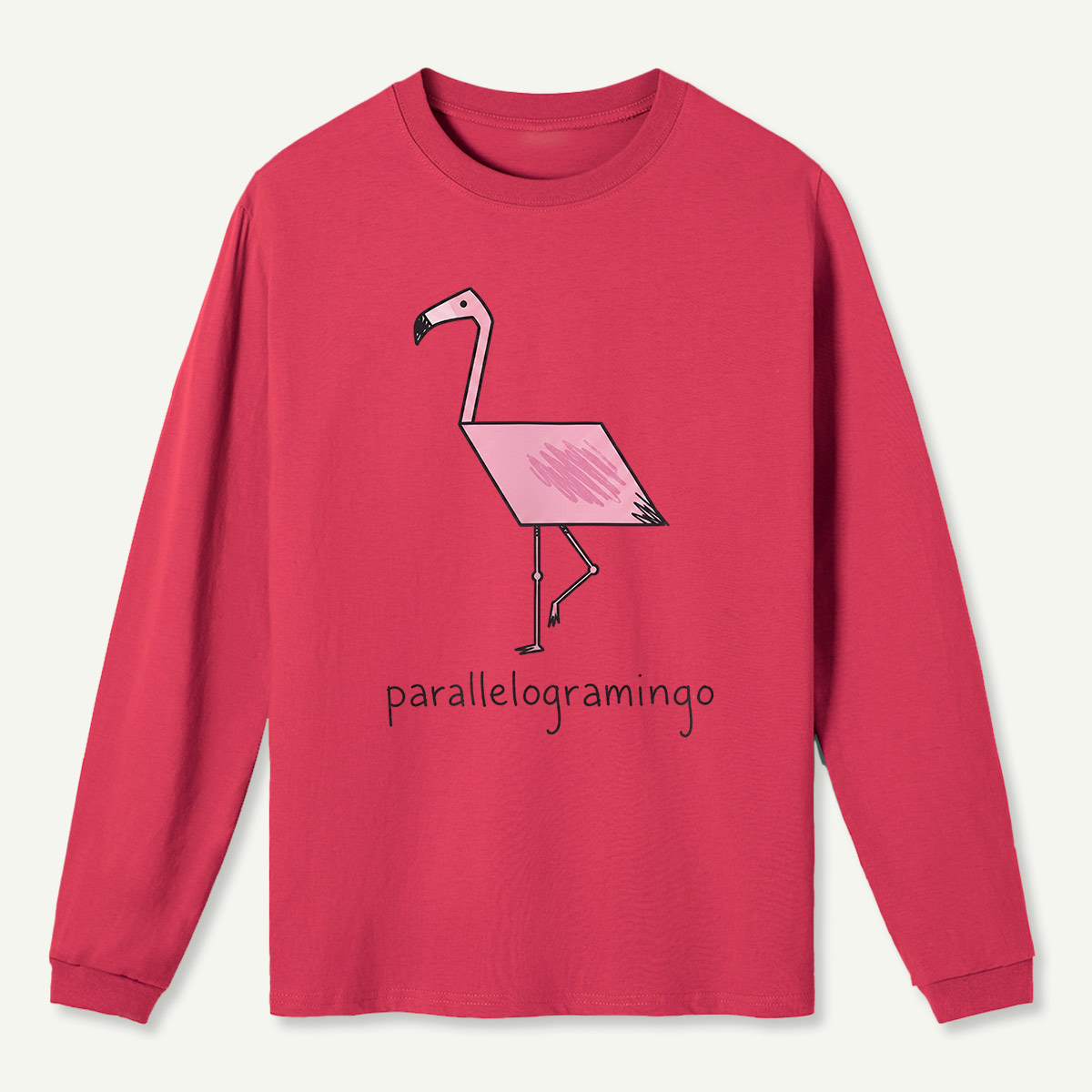 Parallelogramingo Flamingo Pun Long Sleeve T-Shirt
