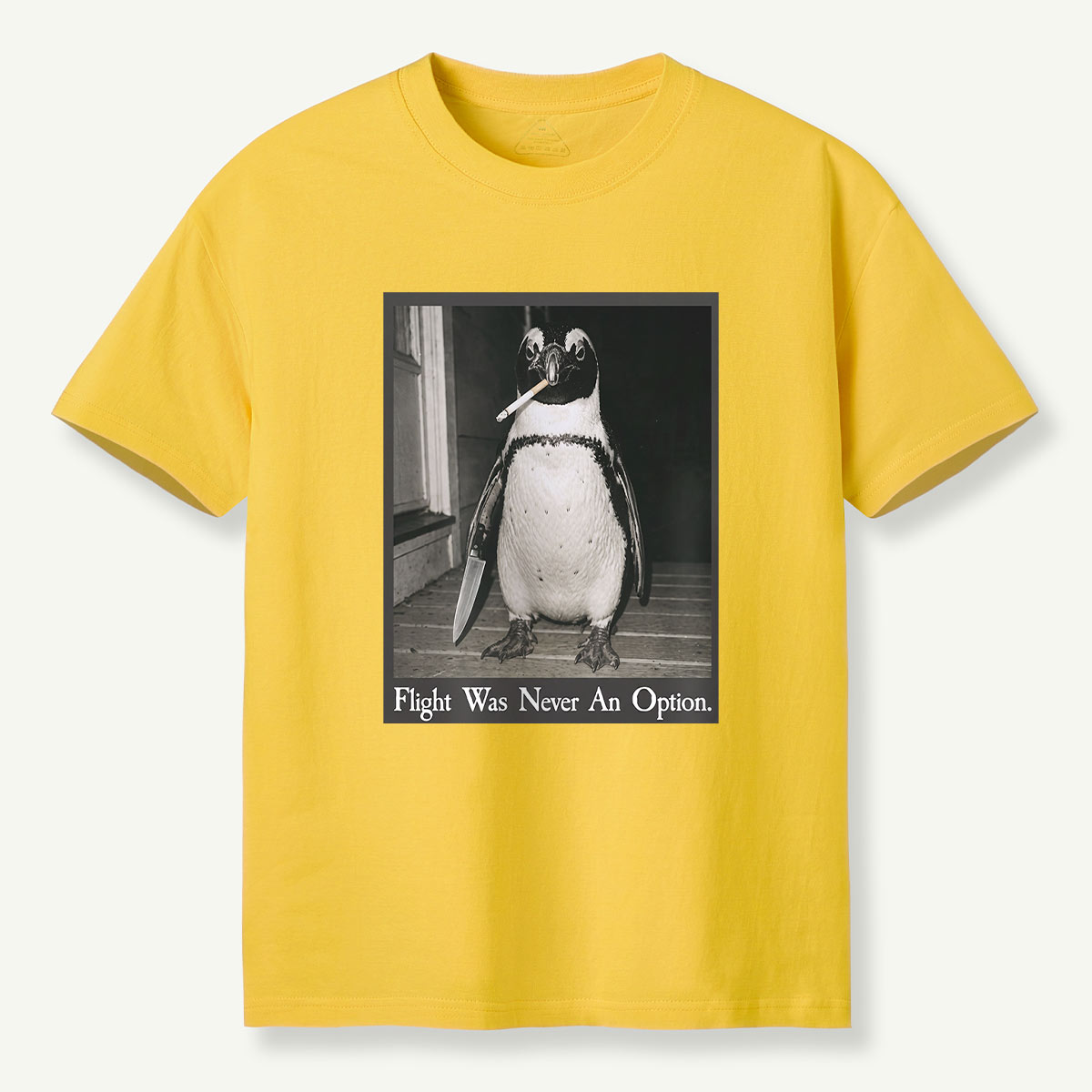 Flight Was Never An Option Penguin Portrait T-Shirt