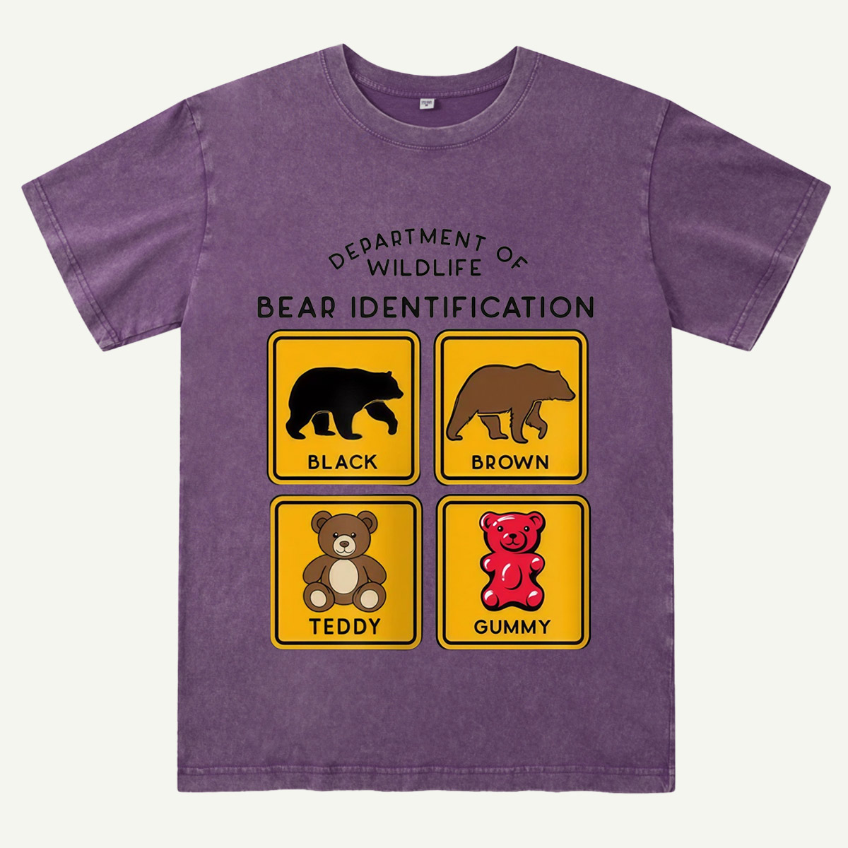 Department of Wildlife Bear Identification Washed T-Shirt