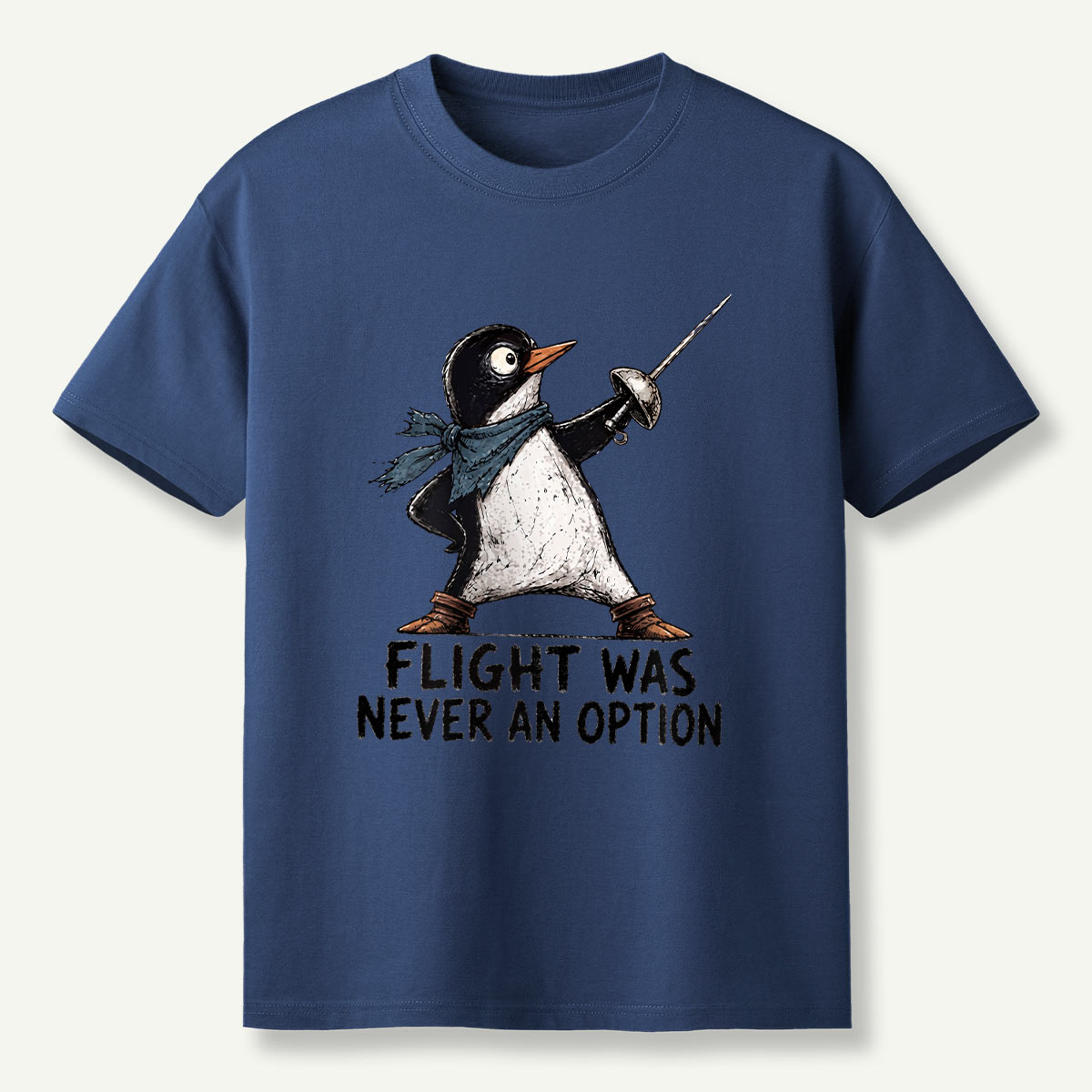 Flight Was Never An Option Fencing Penguin T-Shirt
