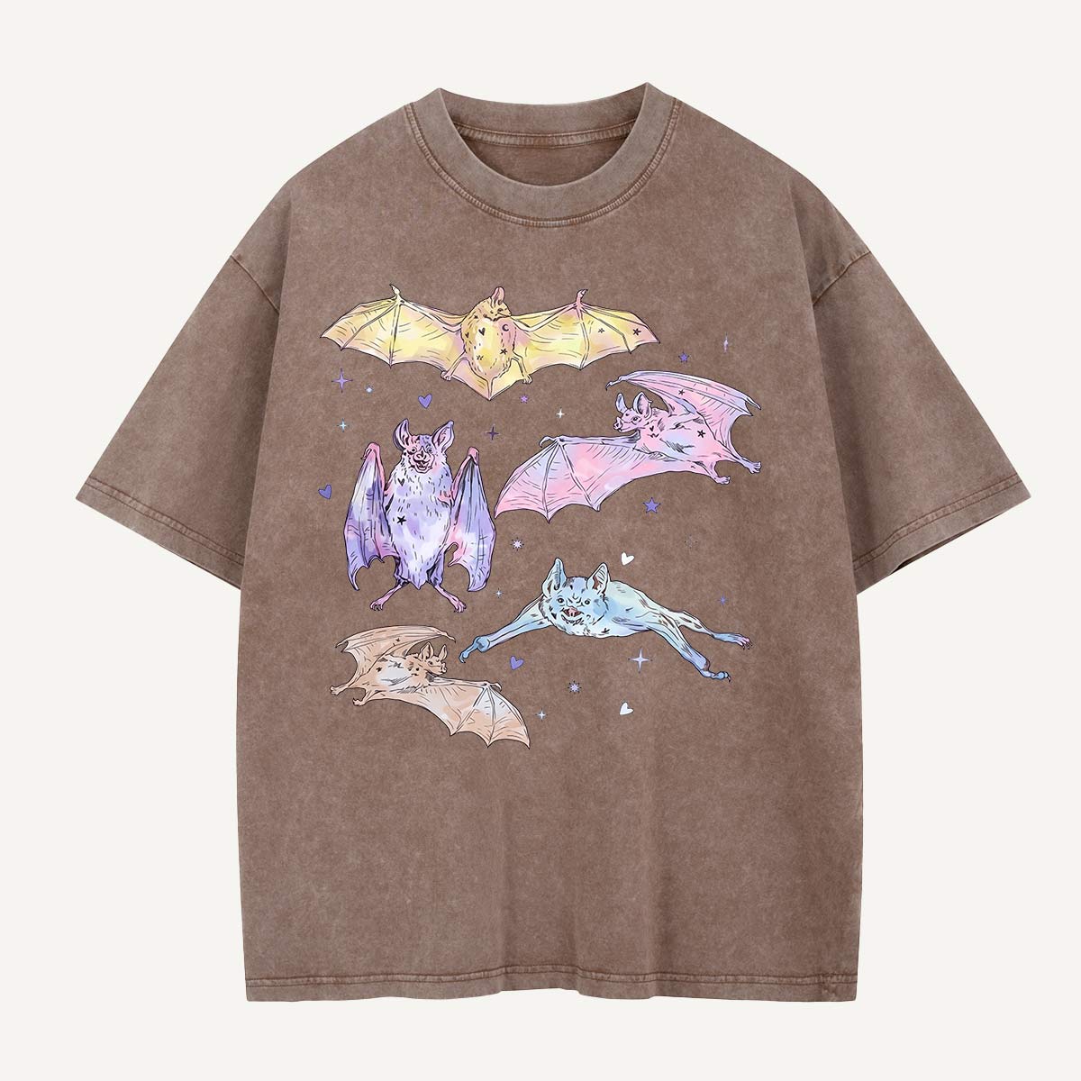 Pastel Bat Float Party Washed T-Shirt