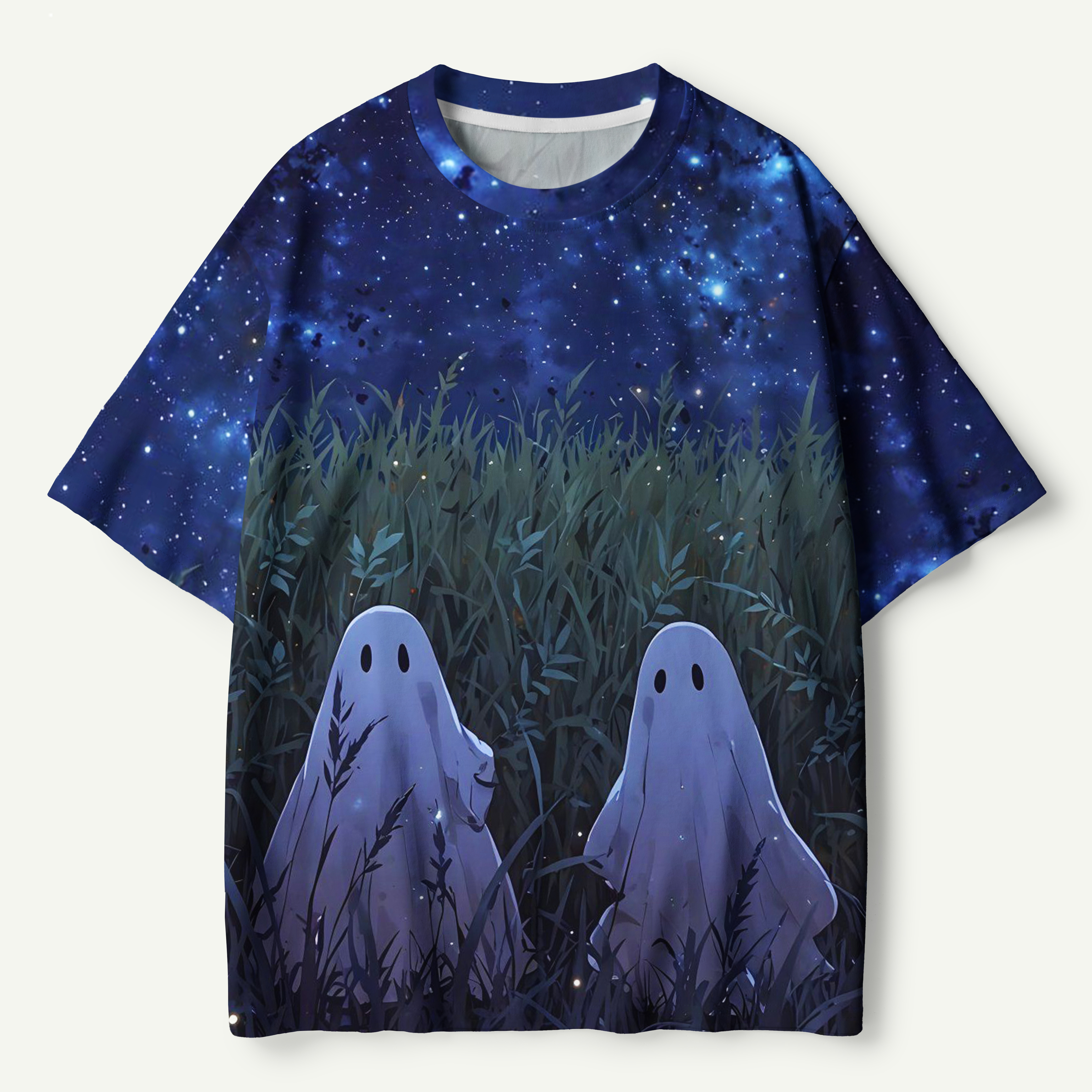 Starlit Ghost Meadow Night Scene Premium Pure Cotton Tee