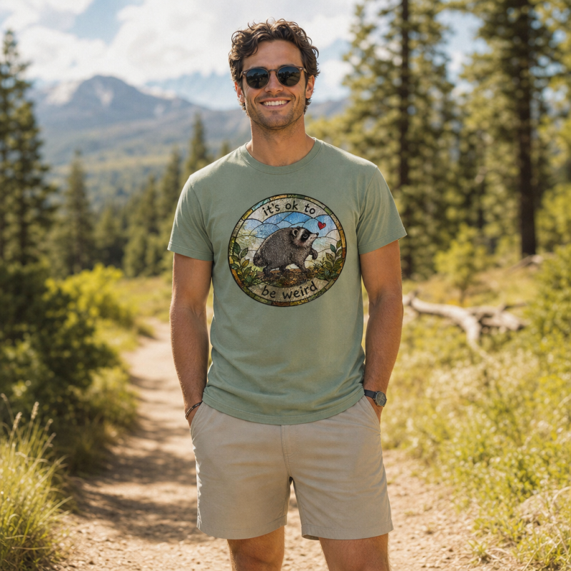 It’s OK to Be Weird Jimothy Round Art  T-Shirt