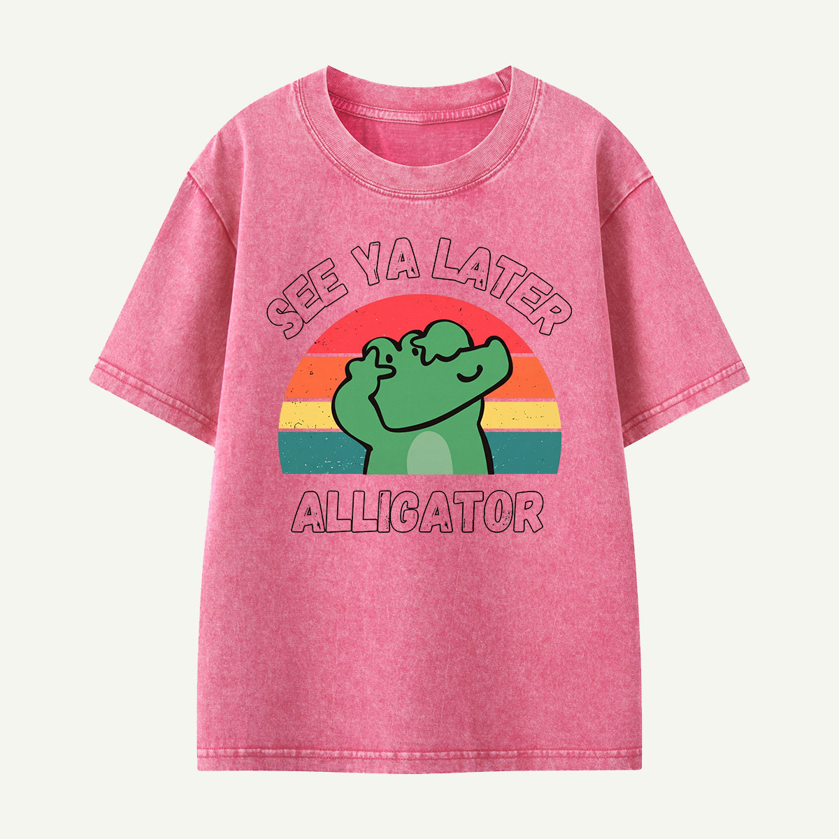 See Ya Later Alligator Retro Kids Washed T-Shirt