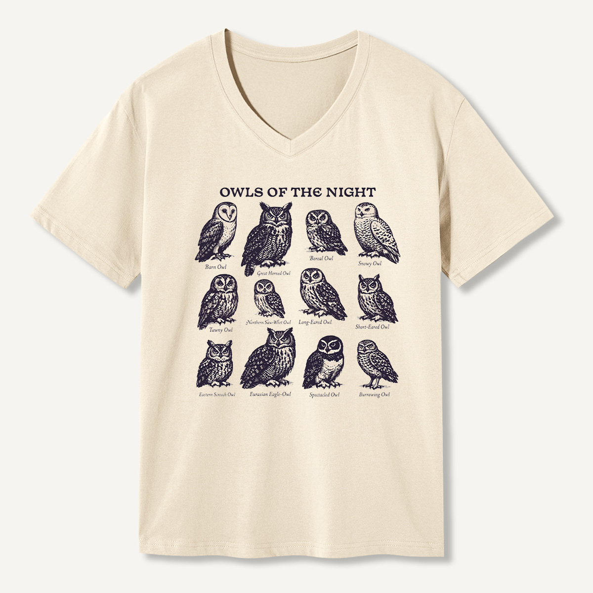 Owls Of The Night Field Guide V-neck T-Shirt