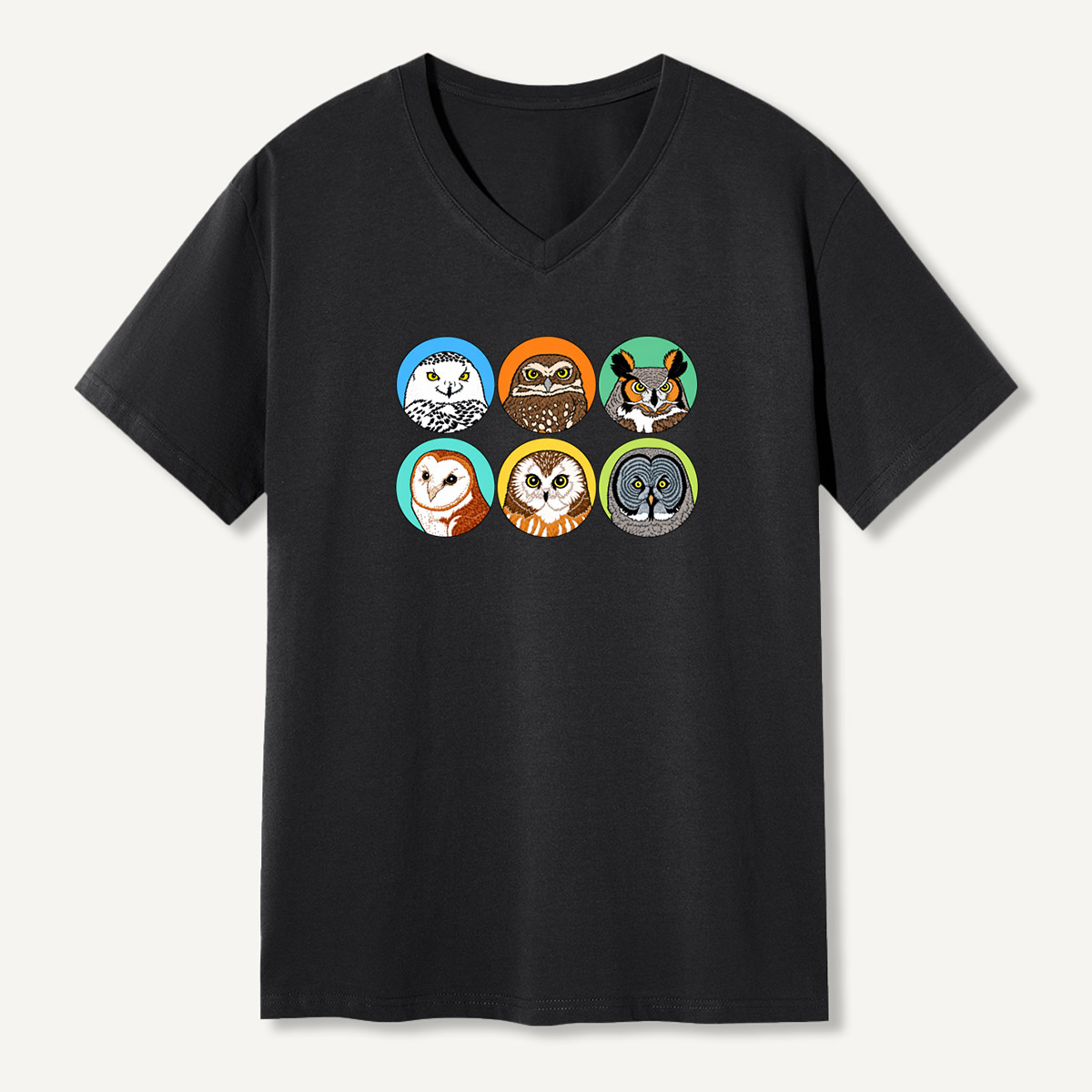 Owl Circle Portrait Collection V-neck T-Shirt