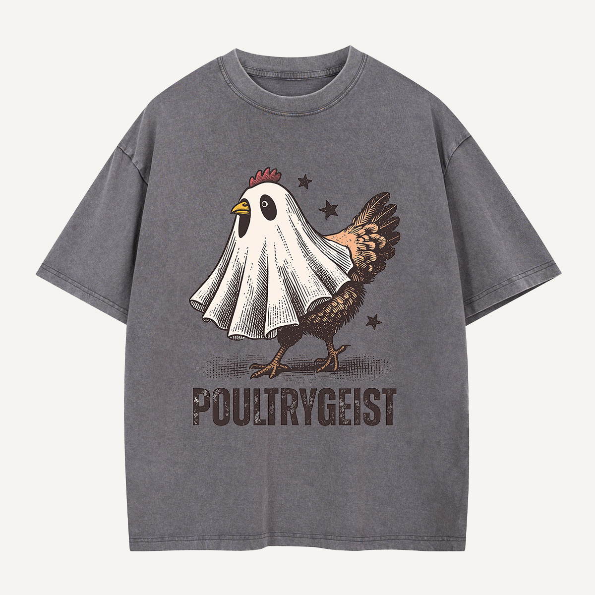 Poultrygeist on the Loose Washed T-Shirt