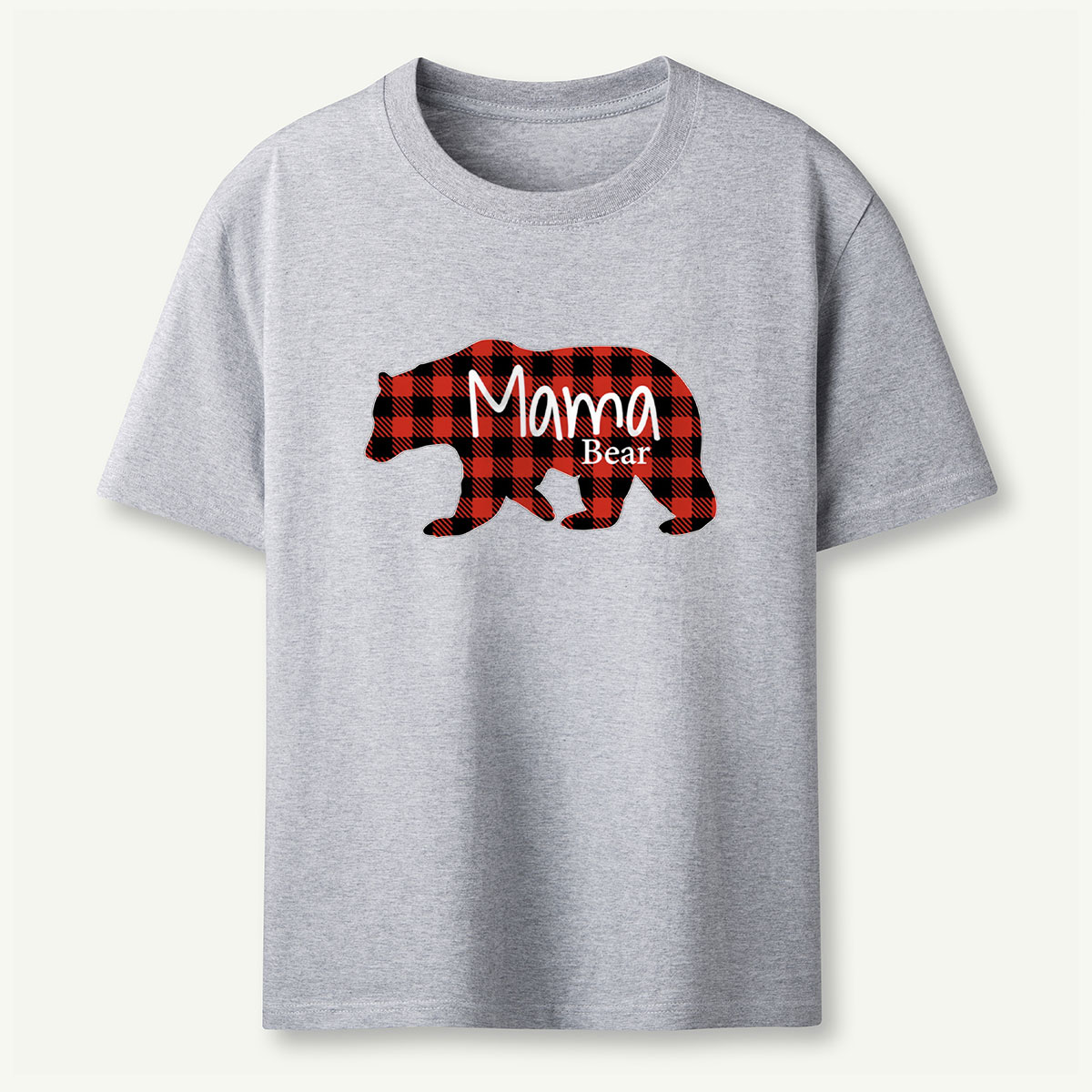 Mommy Bear Buffalo Red Plaid T-Shirt