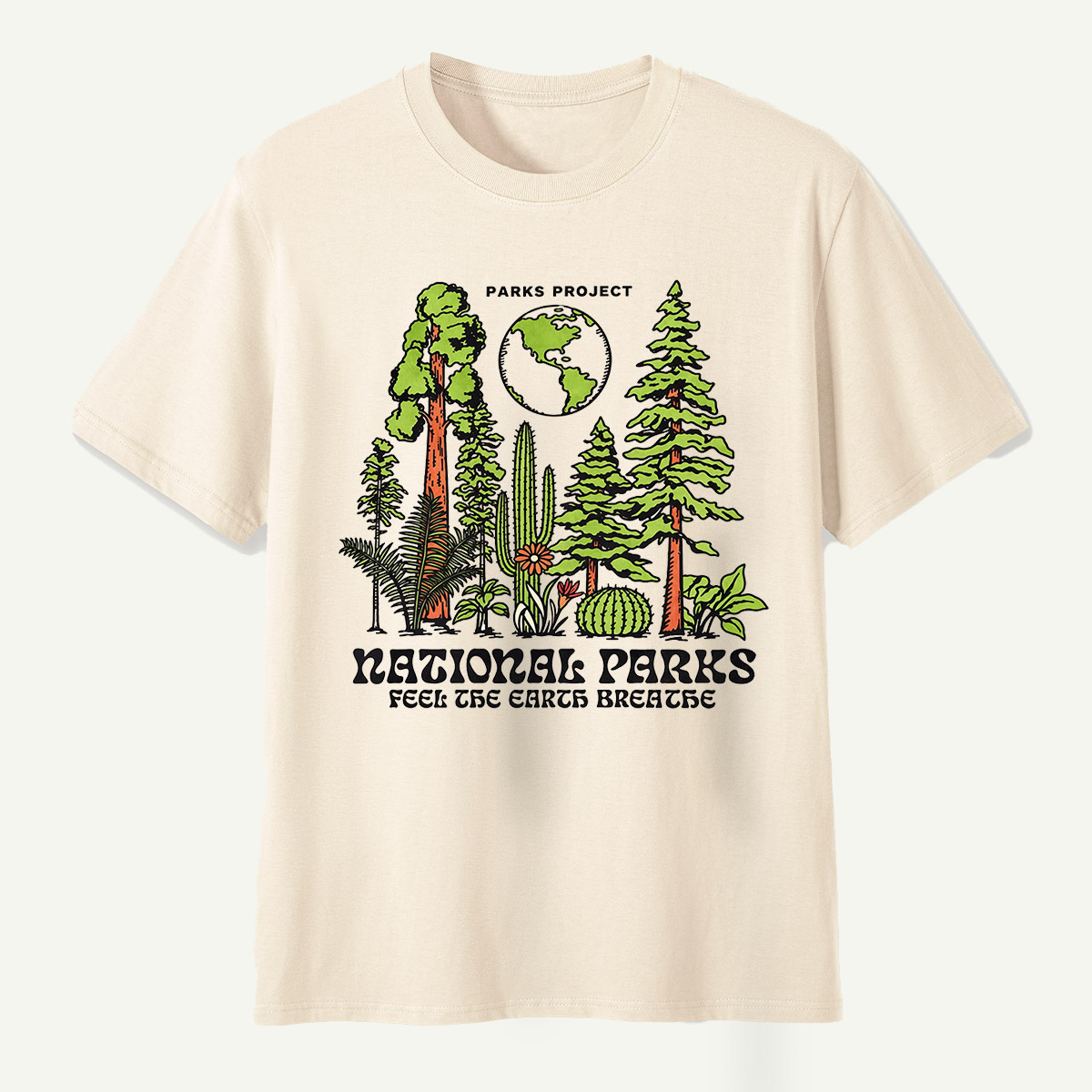 National Parks Feel The Earth Breathe Redwood Cactus Forest T-Shirt