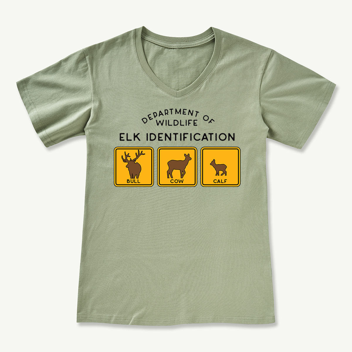 Elk Identification Field Guide V-neck T-Shirt