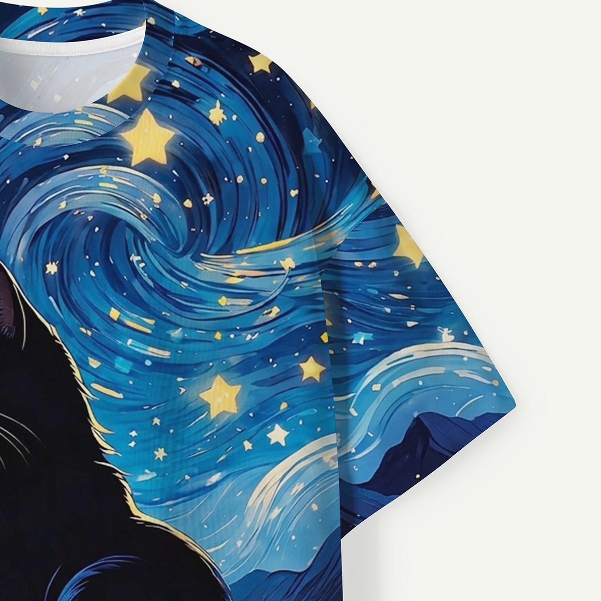 Starry Night Black Cat Premium Eco Tee