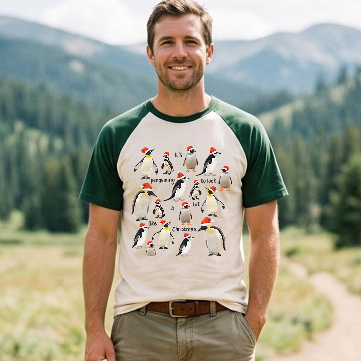 Its Penguining To Look A Lot Like Christmas Raglan T-Shirt