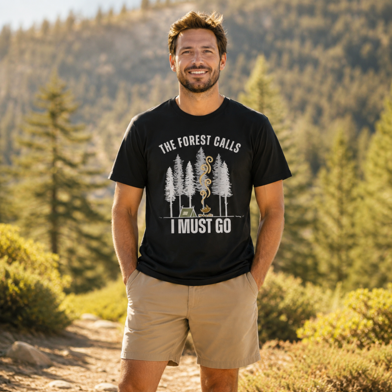 The Forest Calls I Must Go Campfire T-Shirt
