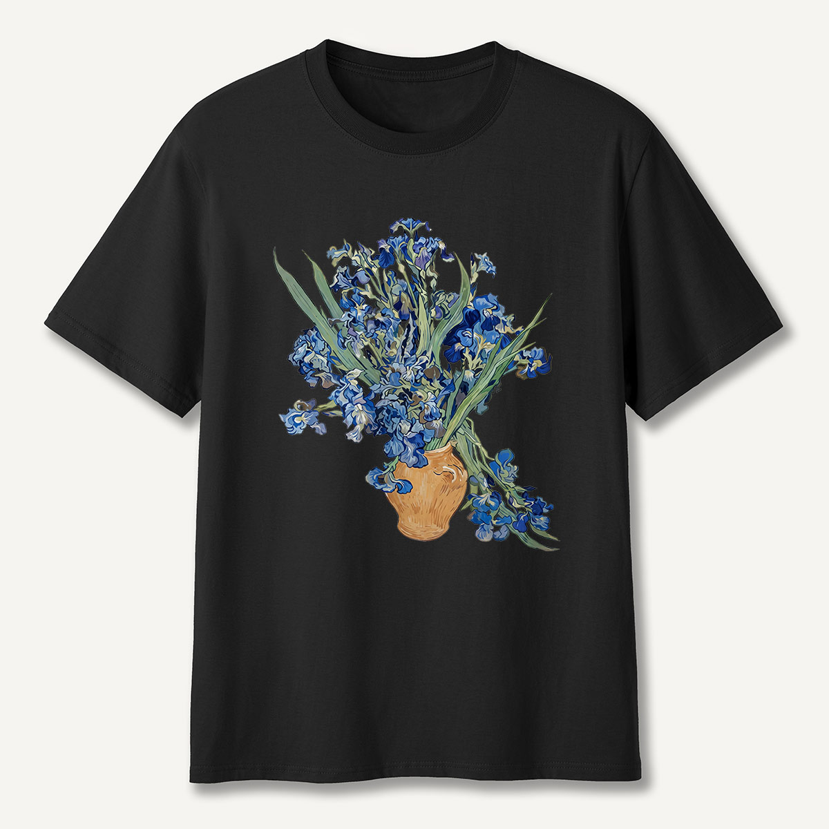 Blue Irises in Vase Art T-Shirt