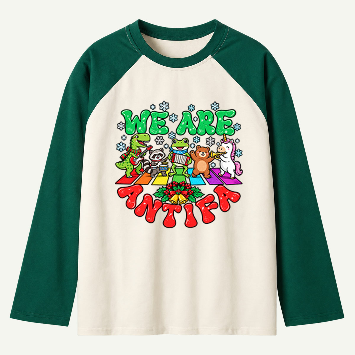 We Are Different Christmas Animal Rock Band Raglan Long Sleeves