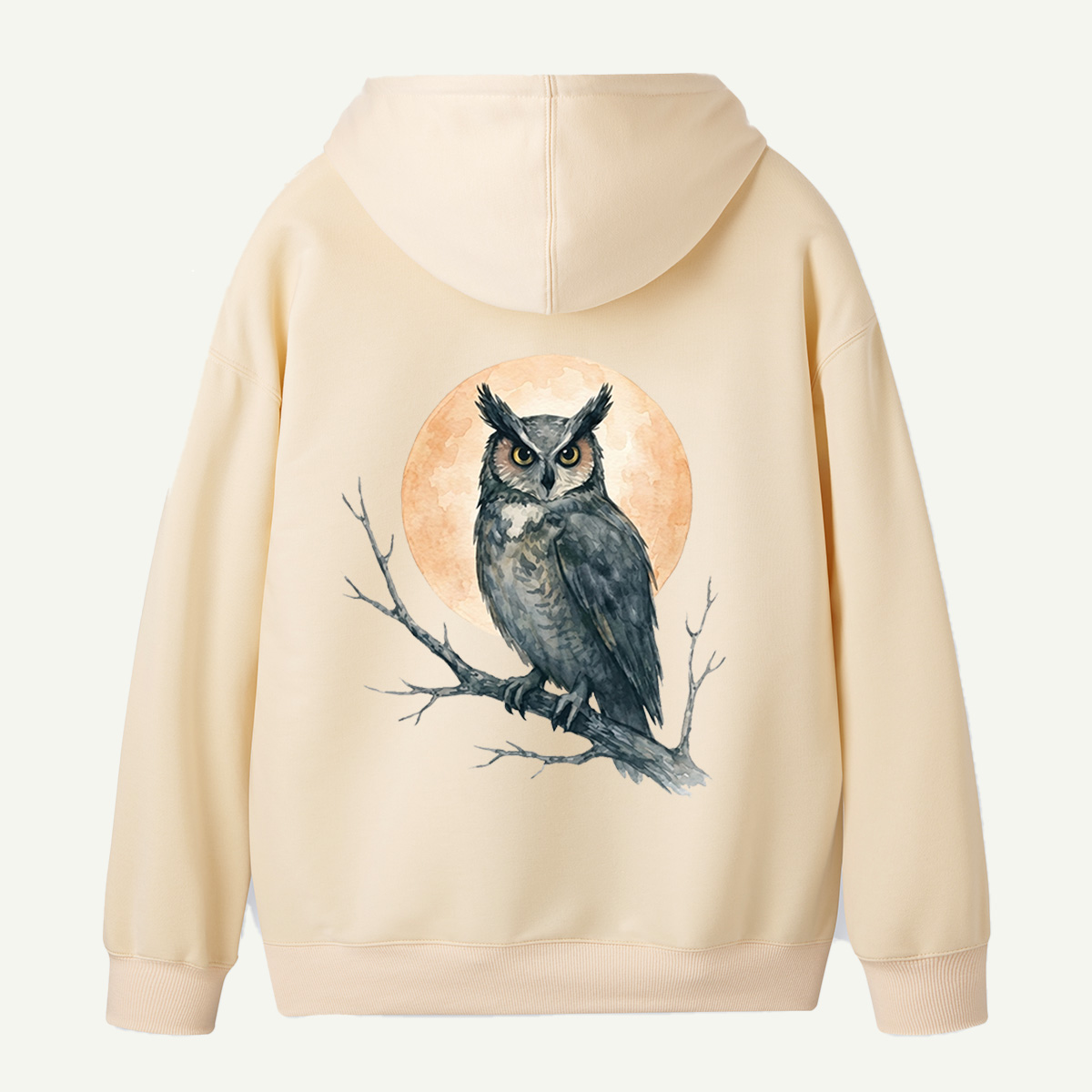Twilight Owl Back Printed Hoodie