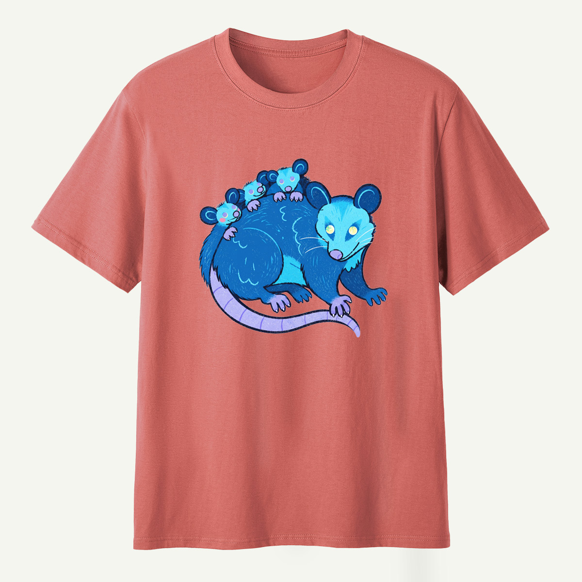 Blue Opossum Family T-Shirt