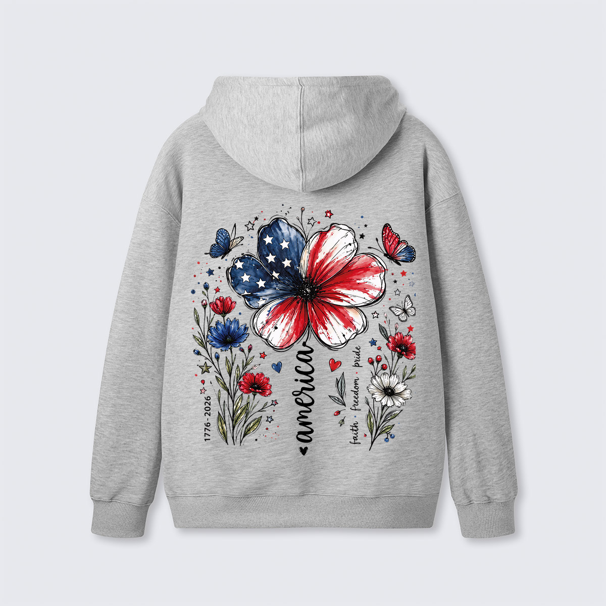 USA 250th Anniversary Floral  Hoodie