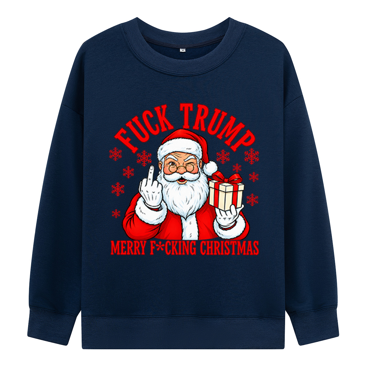 Fuck Trump Merry Fucking Christmas Santa Middle Finger Sweatshirts