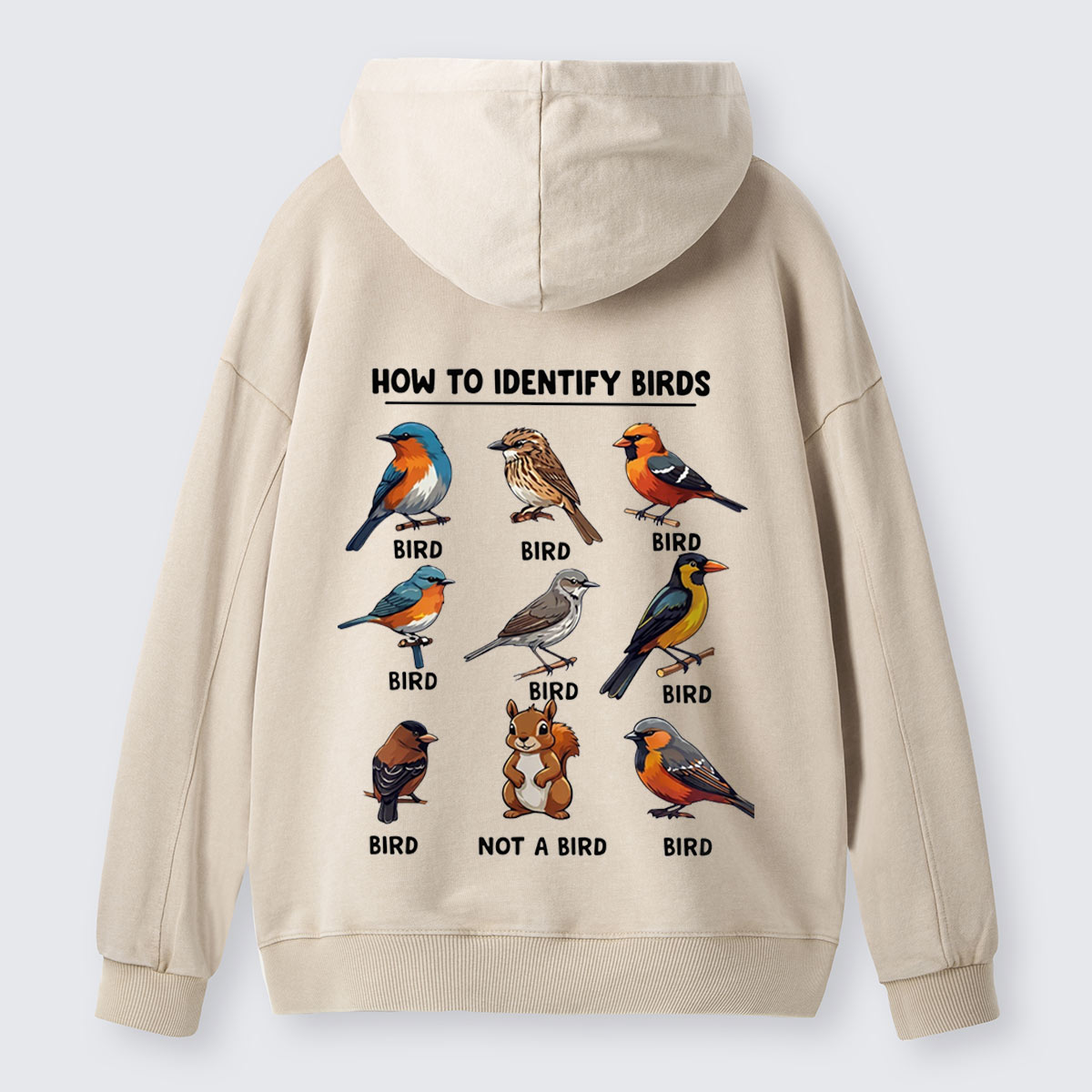 Funny Bird How to Identify Birds Washed Hoodie