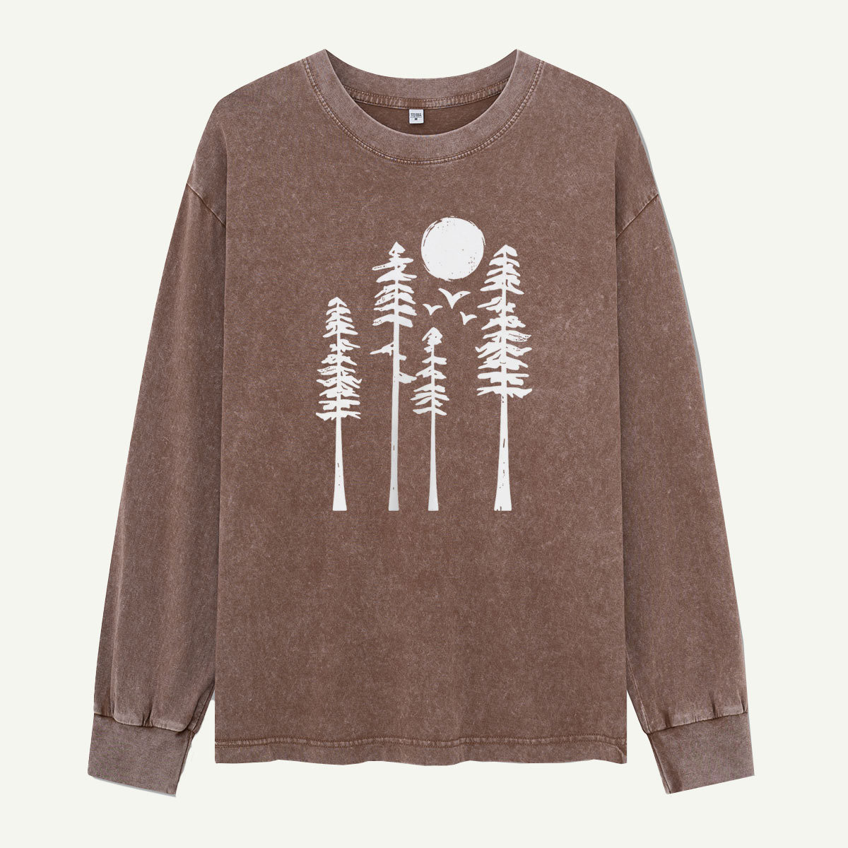 Moon Over the Pine Trees Washed Long Sleeves