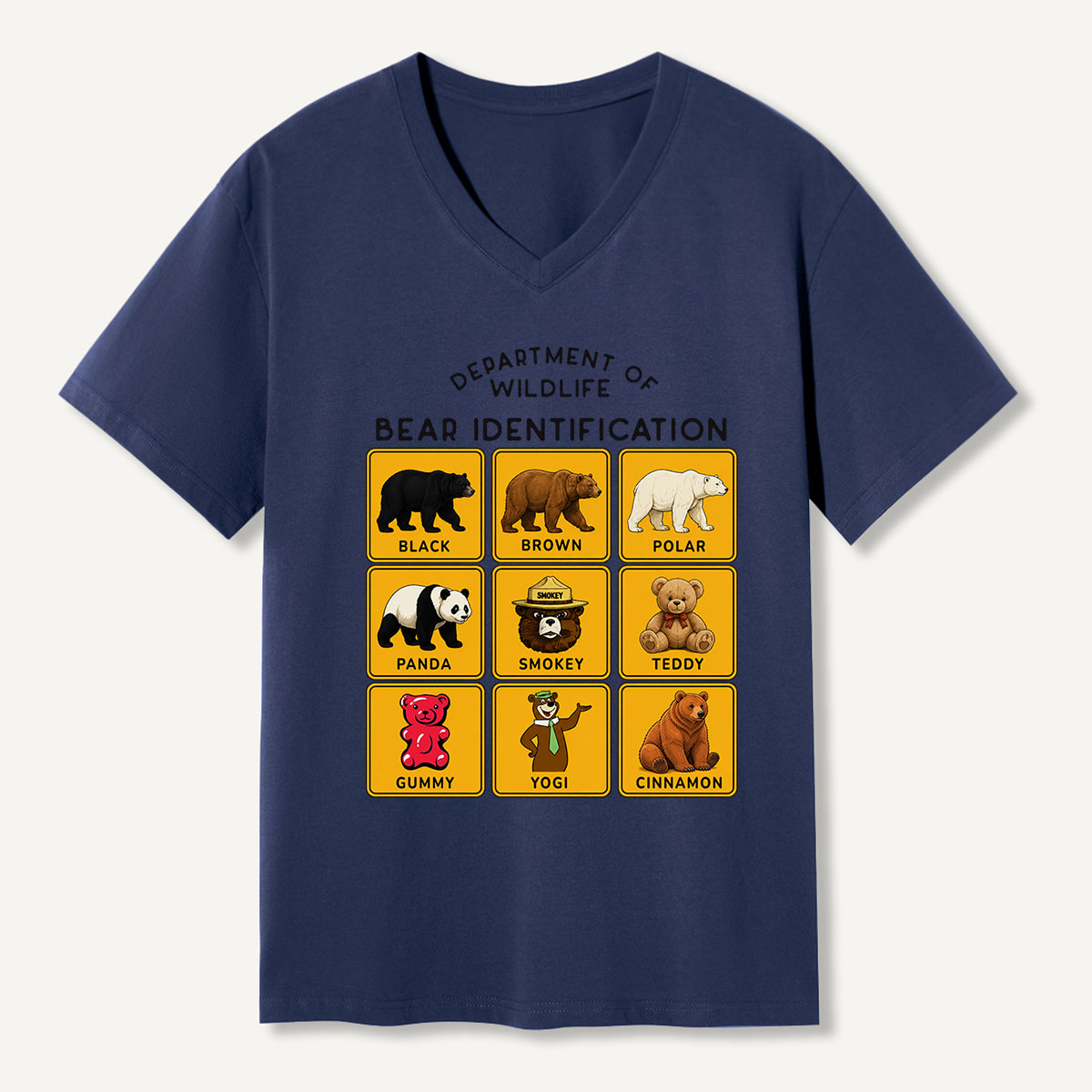 Department of Wildlife Bear Identification V-neck T-Shirt