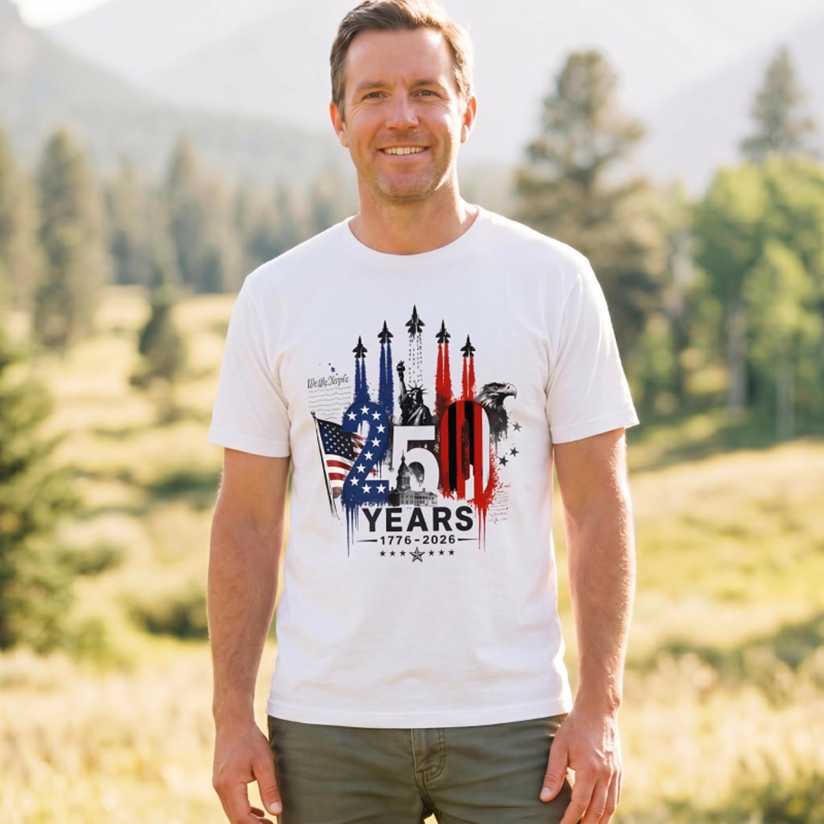 250 Years 1776‑2026 Statue of Liberty Eagle Flag T‑Shirt