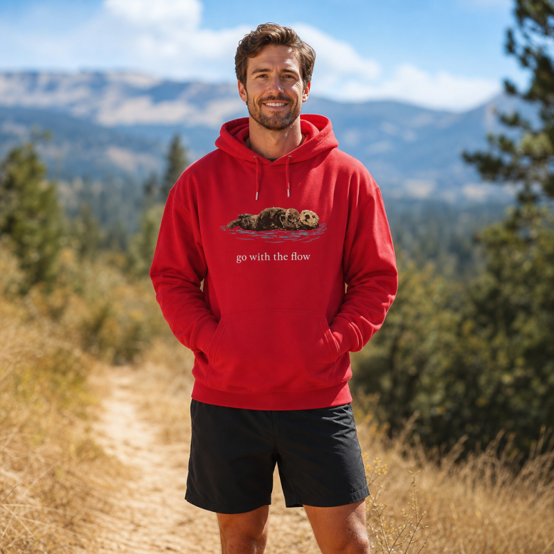 Go With The Flow Sea Otter Wildlife Nature Hoodie