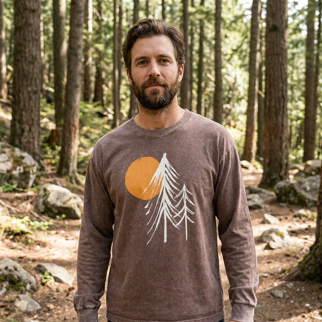 Sun Behind the Pines Washed Long Sleeves