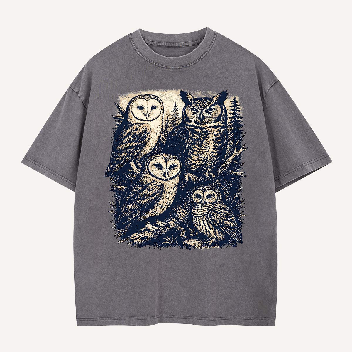 Raven In The Flower Garden Washed T-Shirt
