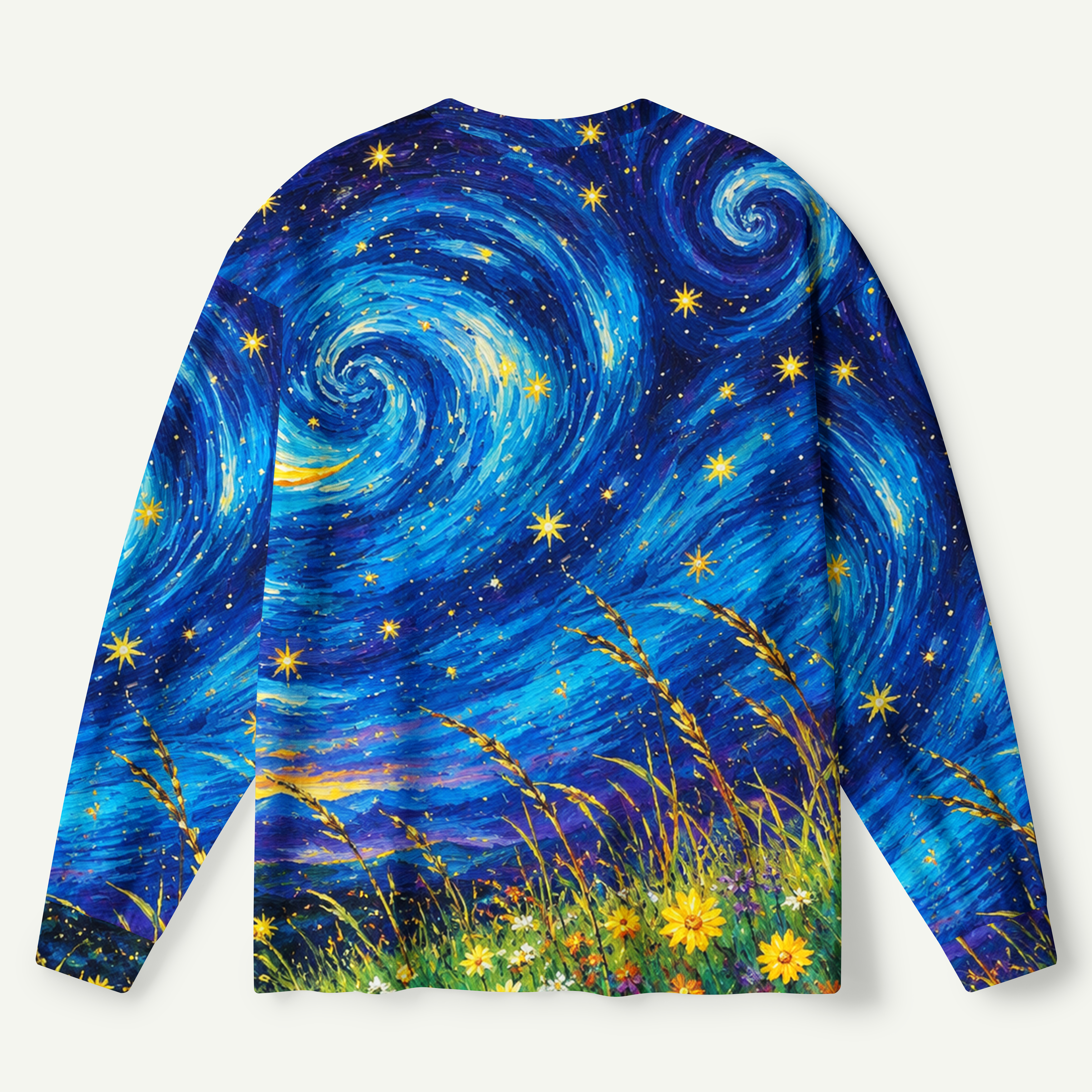 Starlit Spiral Meadow Premium Pure Cotton Long Sleeves
